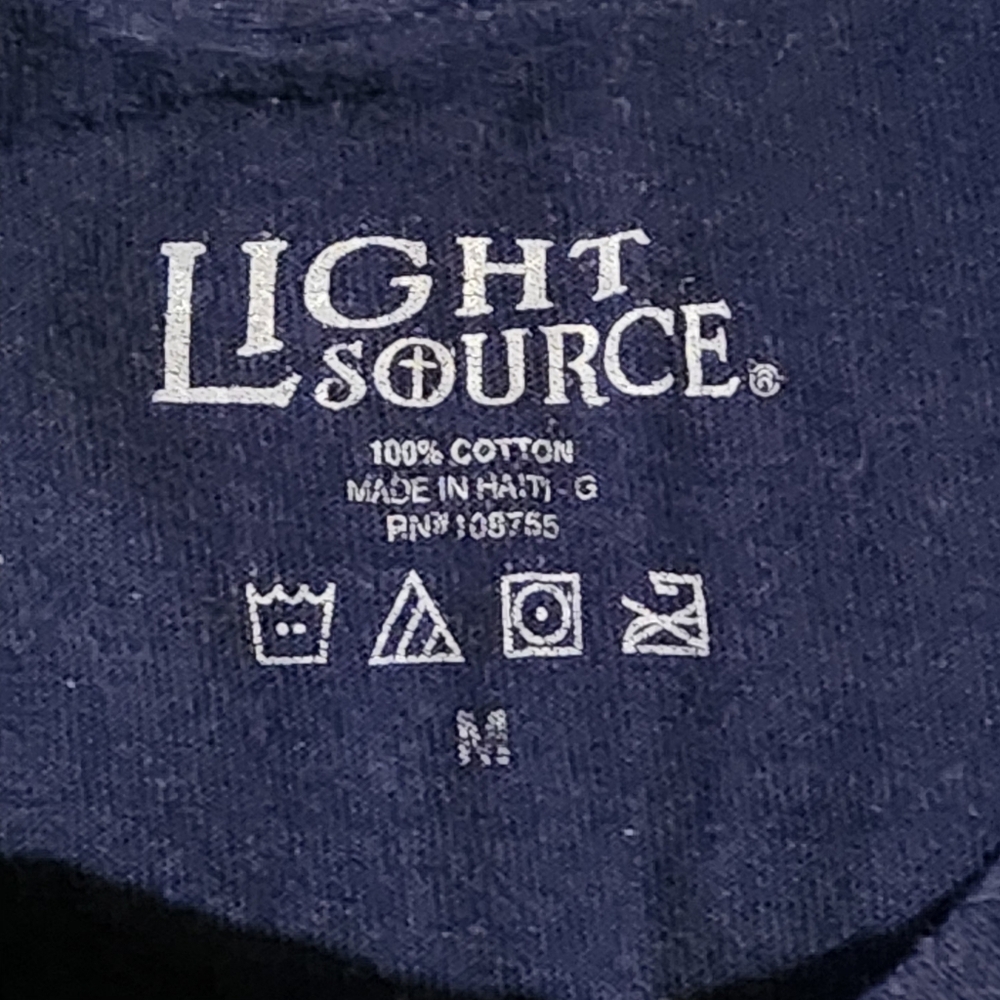 Lightsource Adult Sz M Navy Blue Graphic T Shirt Gods Creation Christian Nature - Picture 4 of 6